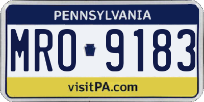 PA license plate MRO9183