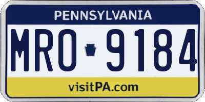 PA license plate MRO9184
