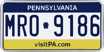 PA license plate MRO9186