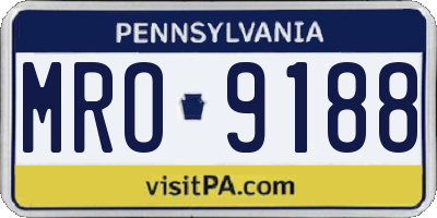 PA license plate MRO9188