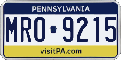 PA license plate MRO9215