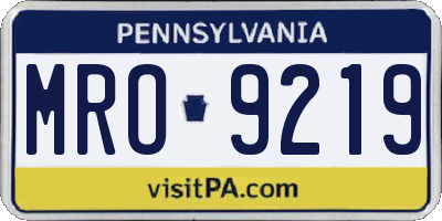 PA license plate MRO9219
