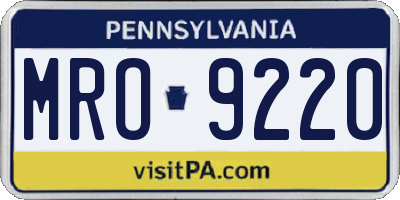 PA license plate MRO9220