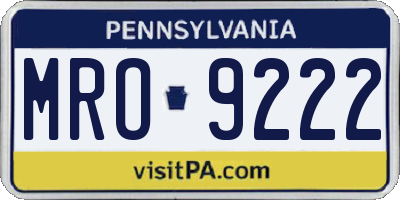 PA license plate MRO9222