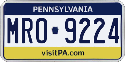 PA license plate MRO9224