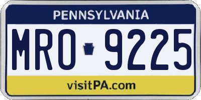 PA license plate MRO9225