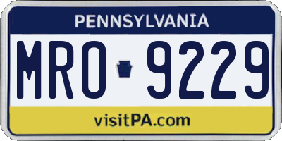 PA license plate MRO9229