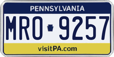 PA license plate MRO9257