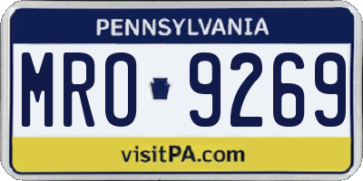 PA license plate MRO9269