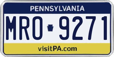PA license plate MRO9271