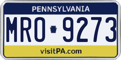 PA license plate MRO9273