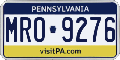 PA license plate MRO9276