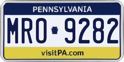 PA license plate MRO9282