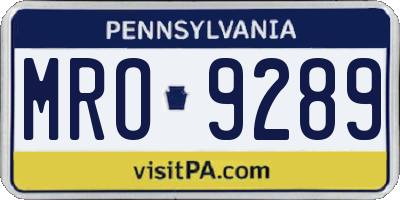 PA license plate MRO9289