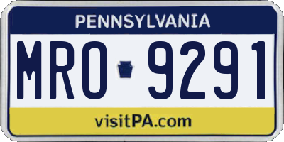 PA license plate MRO9291