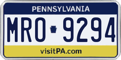 PA license plate MRO9294