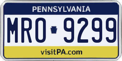 PA license plate MRO9299