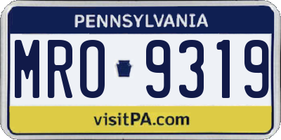 PA license plate MRO9319
