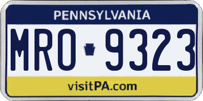 PA license plate MRO9323