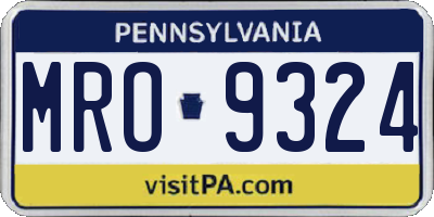 PA license plate MRO9324