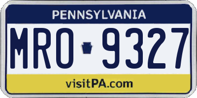 PA license plate MRO9327