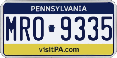 PA license plate MRO9335