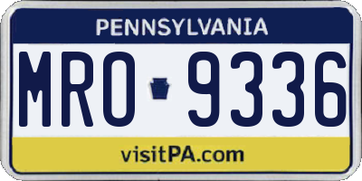 PA license plate MRO9336