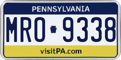 PA license plate MRO9338