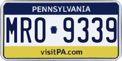 PA license plate MRO9339