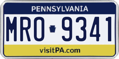 PA license plate MRO9341