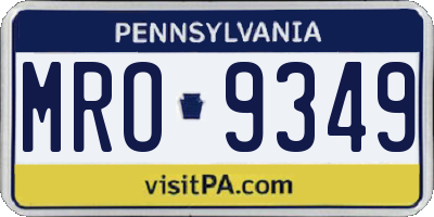PA license plate MRO9349