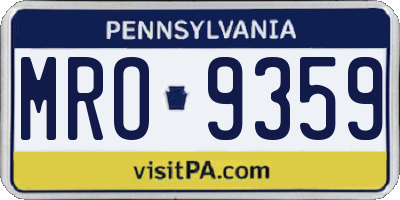 PA license plate MRO9359