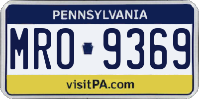 PA license plate MRO9369