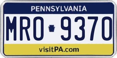 PA license plate MRO9370