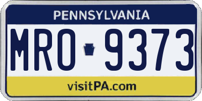 PA license plate MRO9373