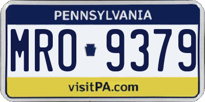 PA license plate MRO9379