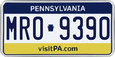 PA license plate MRO9390