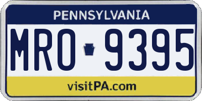 PA license plate MRO9395