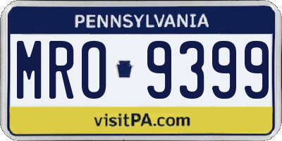 PA license plate MRO9399