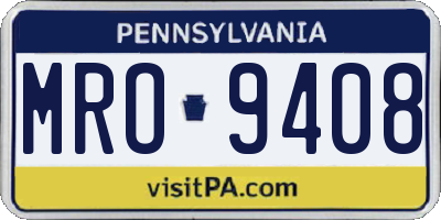 PA license plate MRO9408