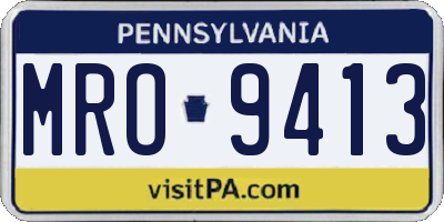 PA license plate MRO9413