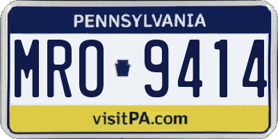 PA license plate MRO9414