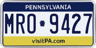 PA license plate MRO9427