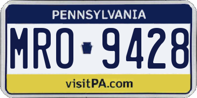PA license plate MRO9428