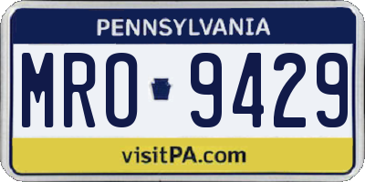 PA license plate MRO9429