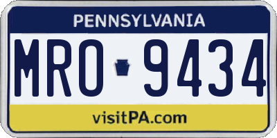PA license plate MRO9434