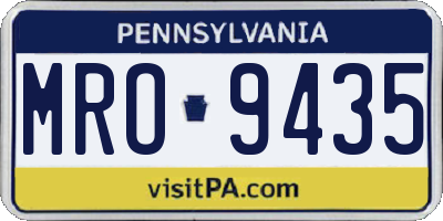 PA license plate MRO9435