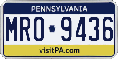 PA license plate MRO9436