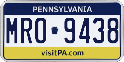 PA license plate MRO9438