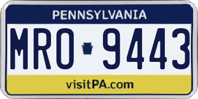 PA license plate MRO9443